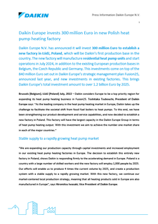 Press Information_Daikin Europe invests 300 million Euro in new Polish heat pump heating factory.pdf Press Information_Daikin Europe invests 300 million Euro in new Polish heat pump heating factory.pdf